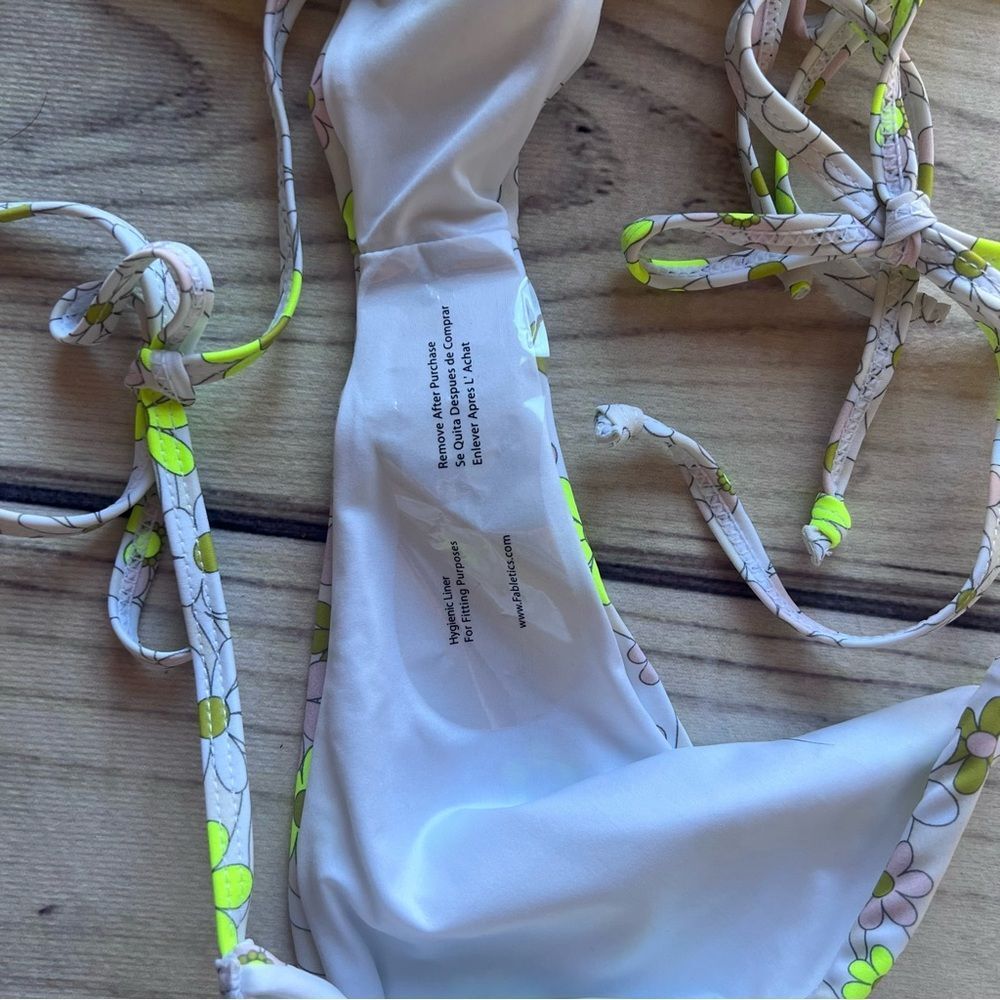 Fabletics White Retro Floral Print Strappy Cheeky Bikini Set - Picture 11 of 11